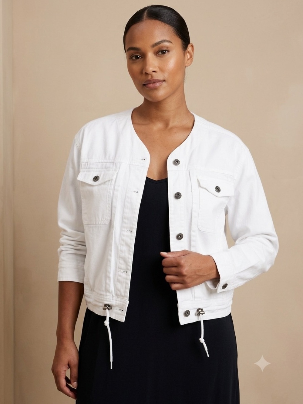 Liz Claiborne Twill White Jacket - Size M